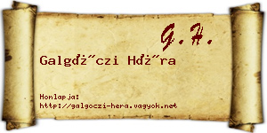 Galgóczi Héra névjegykártya